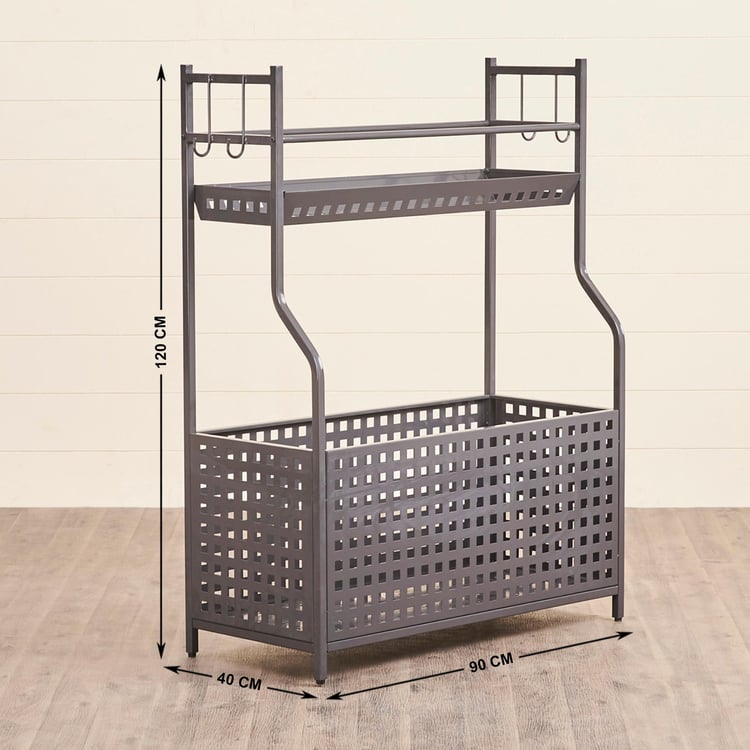 Helios Jos Metal Storage Bin - Grey