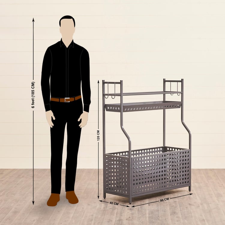 Helios Jos Metal Storage Bin - Grey