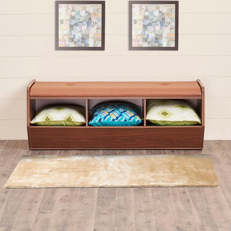 Helios Razan Bench with Storage - Brown