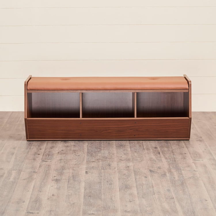 Helios Razan Bench with Storage - Brown