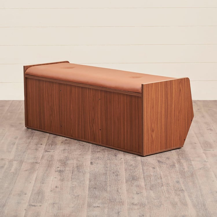 Helios Razan Bench with Storage - Brown