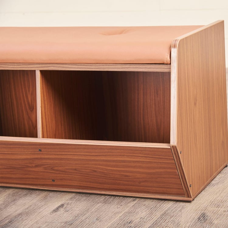 Helios Razan Bench with Storage - Brown