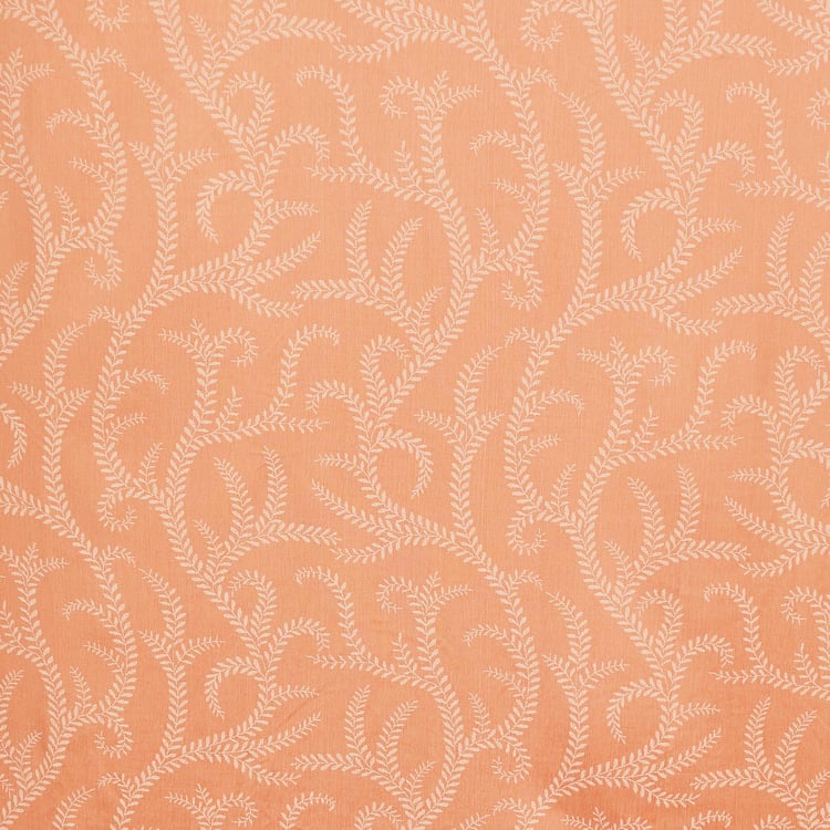Griffin Peach Printed Blackout Cotton Window Curtains - 120x160cm - Set of 2