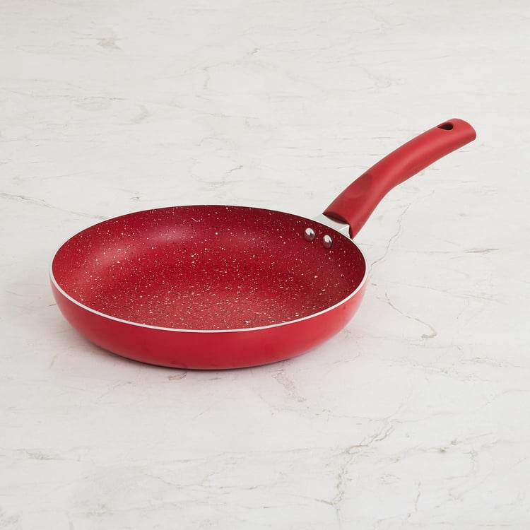Color Connect Red Solid Aluminium Induction Base Frying Pan - 24 cm