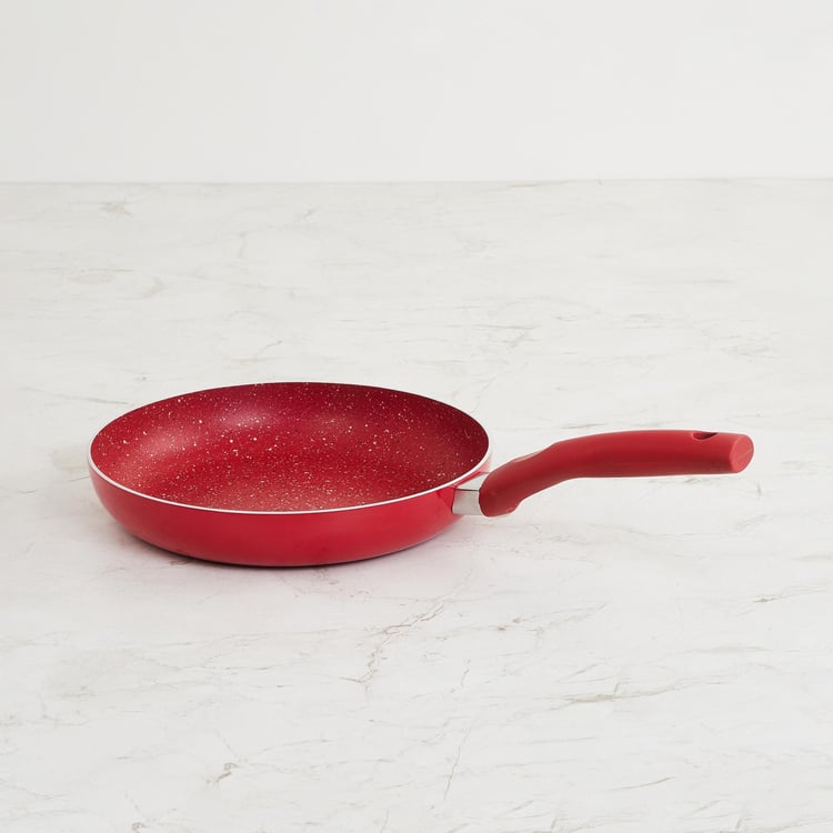 Color Connect Red Solid Aluminium Induction Base Frying Pan - 24 cm