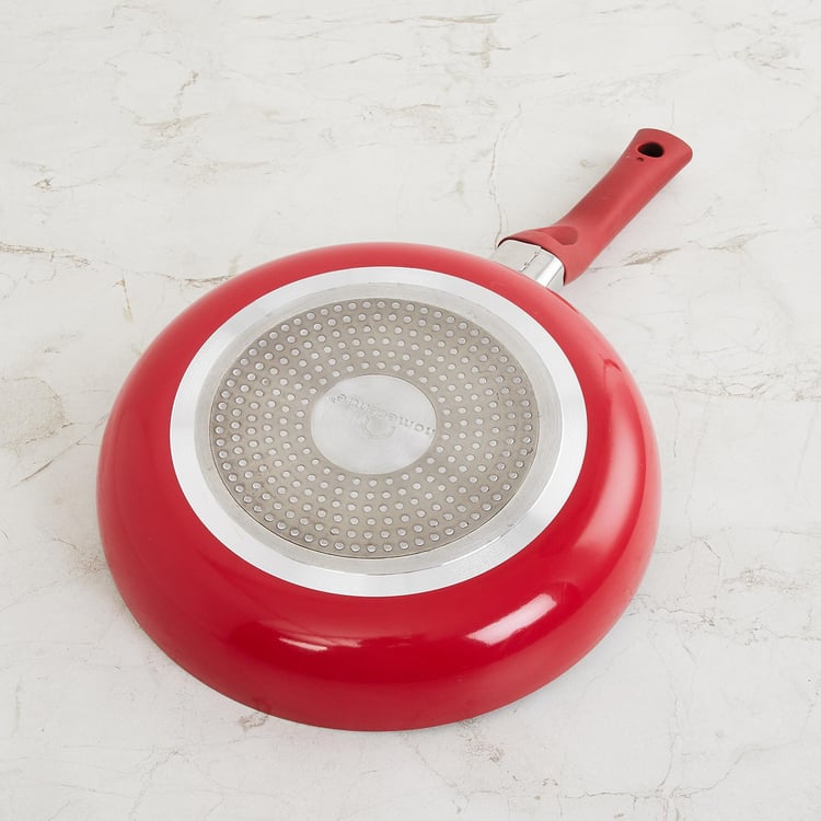 Color Connect Red Solid Aluminium Induction Base Frying Pan - 24 cm