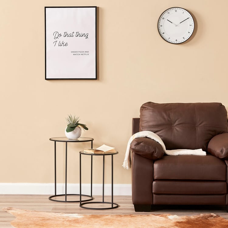 Ross Metal Nest of 2 Tables - Black