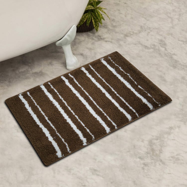 Corsica Polyester Striped Anti-Slip Bath Mat - 30x50cm