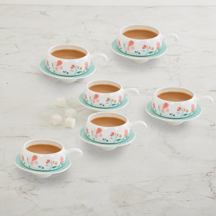 Mandarin Quite Cup And Saucer - Set Of 6 - 160 ML