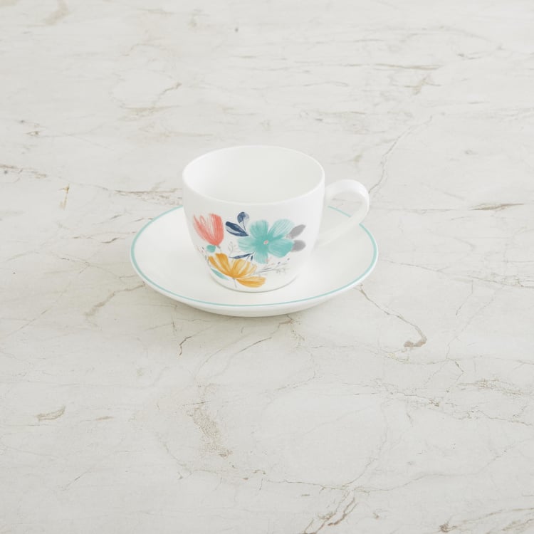 Mandarin Quite Nature Cup And Saucer - Set Of 6 - 210 ML