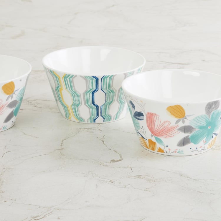 Buy Mandarin Quite Nature Bone China Bowl 620ml Set Of 3 From Home