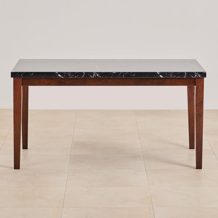 Jasper Faux Marble Top 6-Seater Dining Table - Black and Brown
