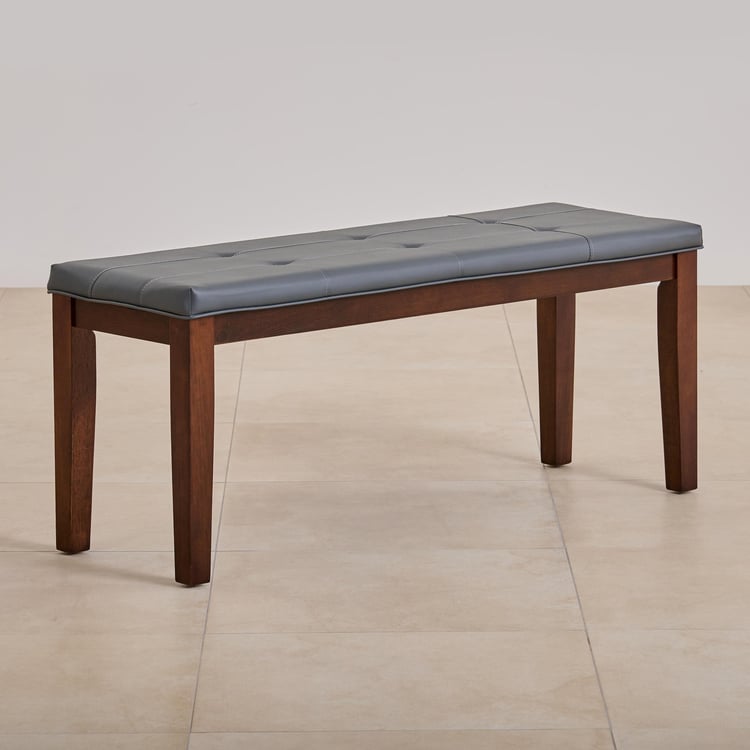 Jasper Faux Leather Dining Bench - Grey and Brown