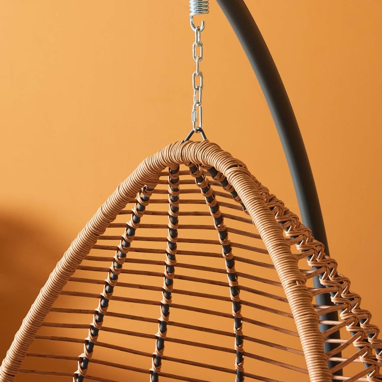 Darius Metal Hanging Swing with Stand - Brown