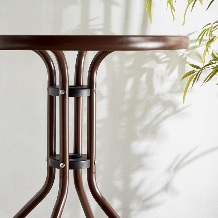 Fullerton Glass Top End Table - Brown