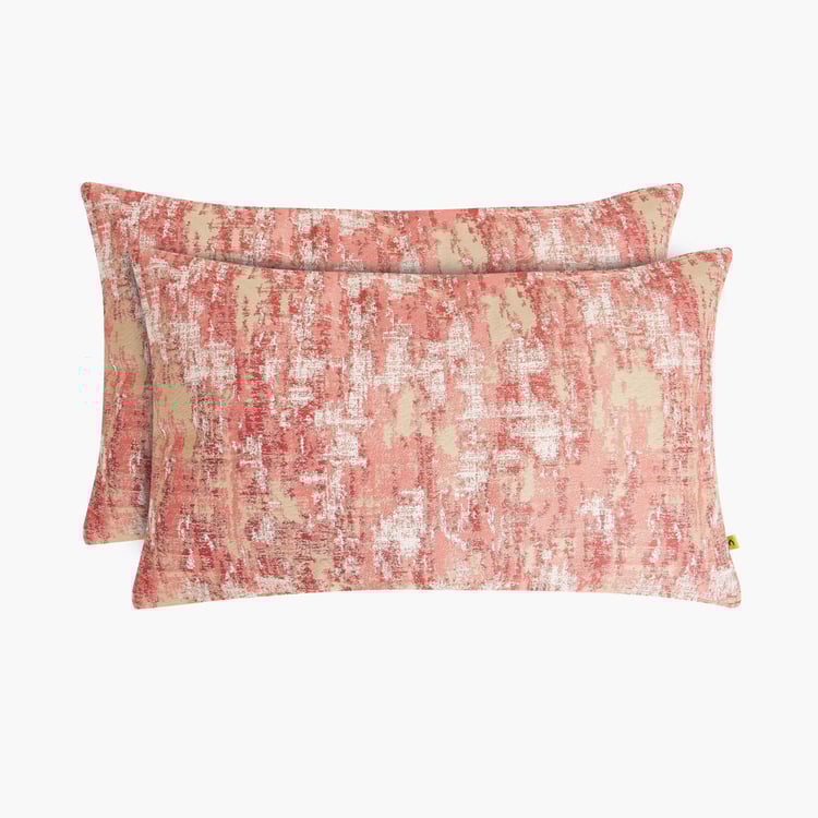 My Bedding Bishop Jacquard Pink Cushion Cover- Set of 2- 30 x 50 cm