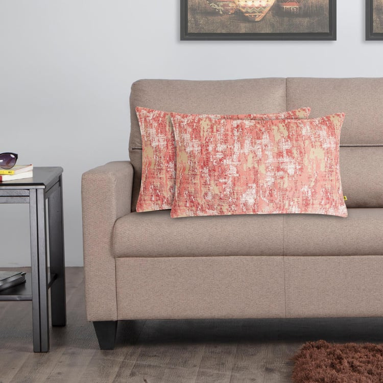 My Bedding Bishop Jacquard Pink Cushion Cover- Set of 2- 30 x 50 cm