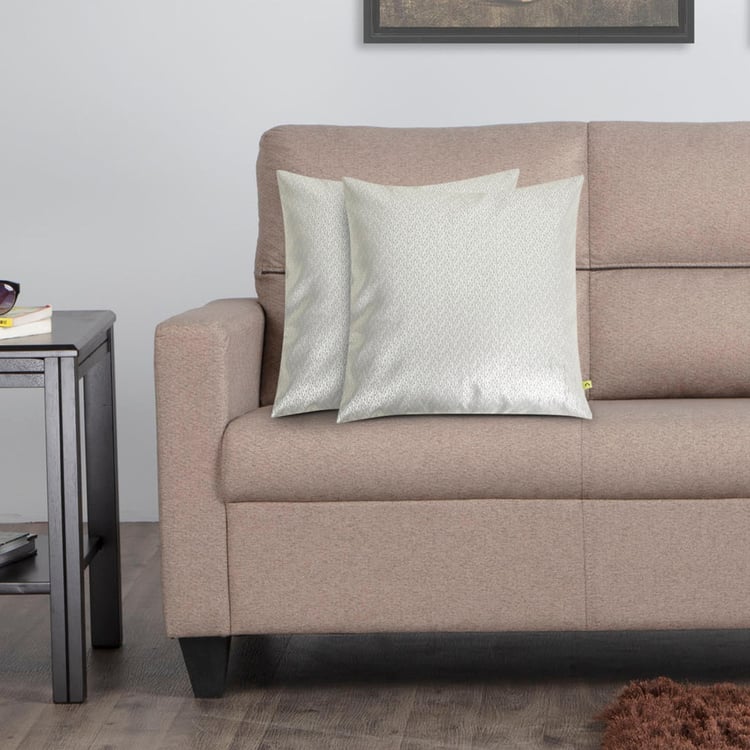 My Bedding Silver Foil Print Cushion Cover- Set of 2- 40 x 40 cm