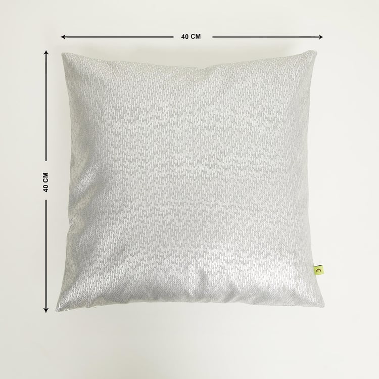 My Bedding Silver Foil Print Cushion Cover- Set of 2- 40 x 40 cm