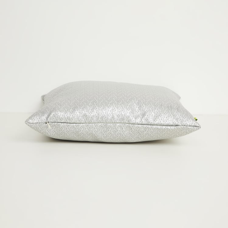 My Bedding Silver Foil Print Cushion Cover- Set of 2- 40 x 40 cm