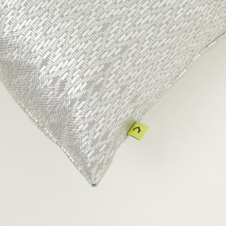 My Bedding Silver Foil Print Cushion Cover- Set of 2- 40 x 40 cm