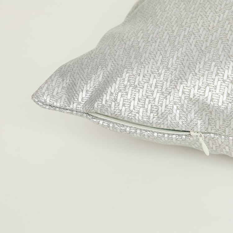 My Bedding Silver Foil Print Cushion Cover- Set of 2- 40 x 40 cm