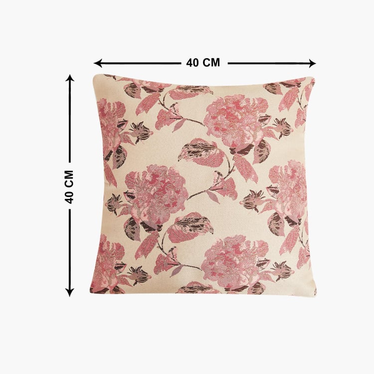 My Bedding Peach Printed Cushion Cover- Set of 2 - 40 x 40 cm