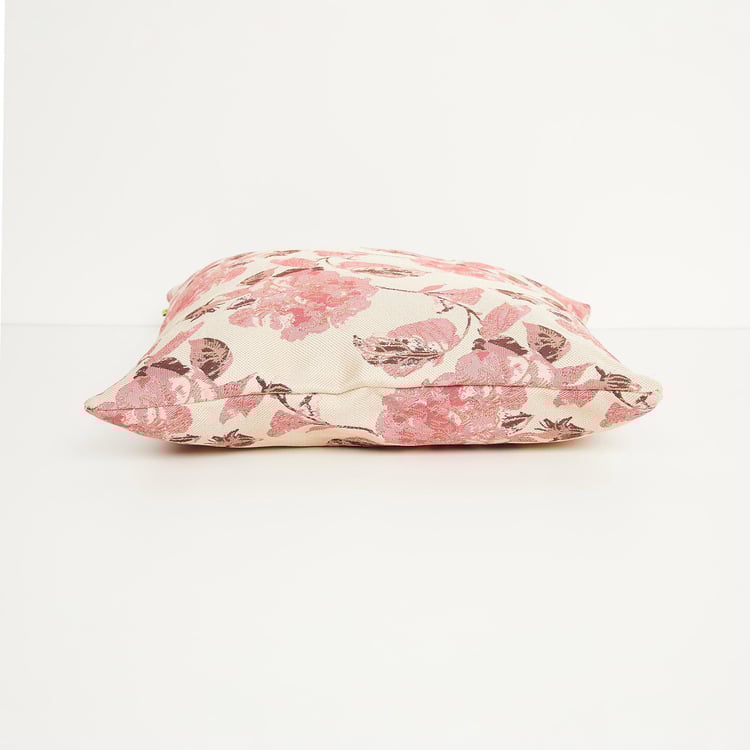 My Bedding Peach Printed Cushion Cover- Set of 2 - 40 x 40 cm