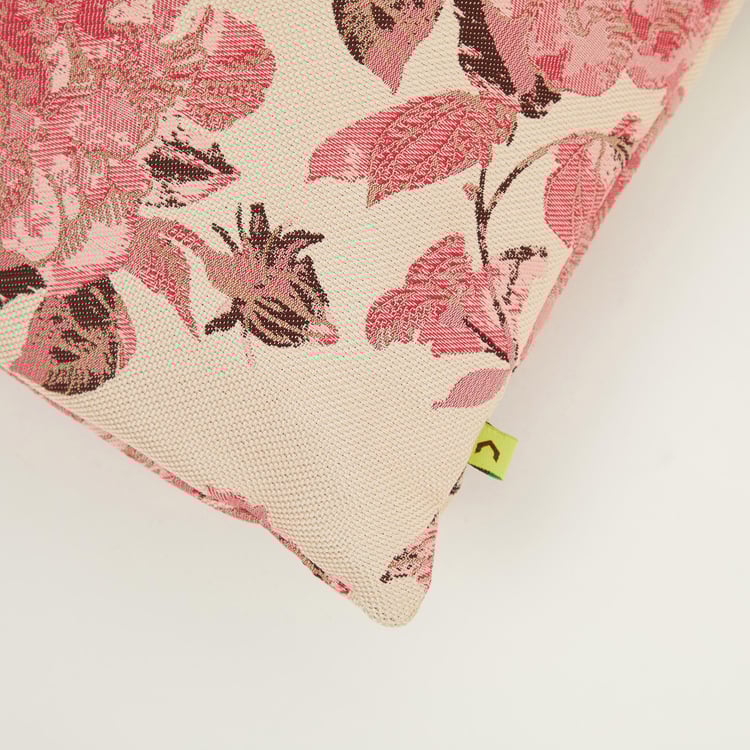 My Bedding Peach Printed Cushion Cover- Set of 2 - 40 x 40 cm