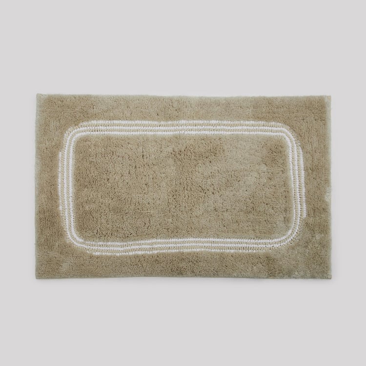 Berlin Textured Beige Woven Bath Mat- 50 x 75 cm