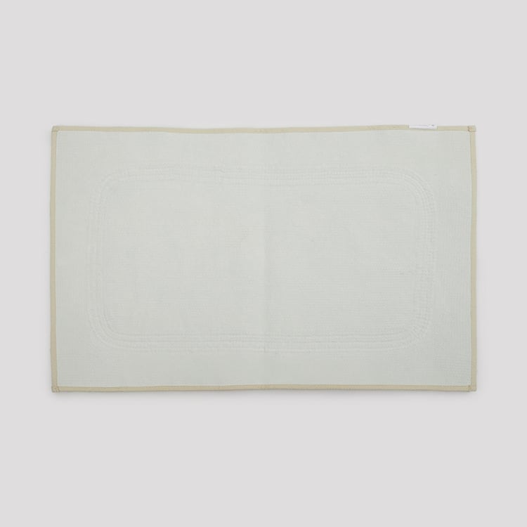 Berlin Textured Beige Woven Bath Mat- 50 x 75 cm