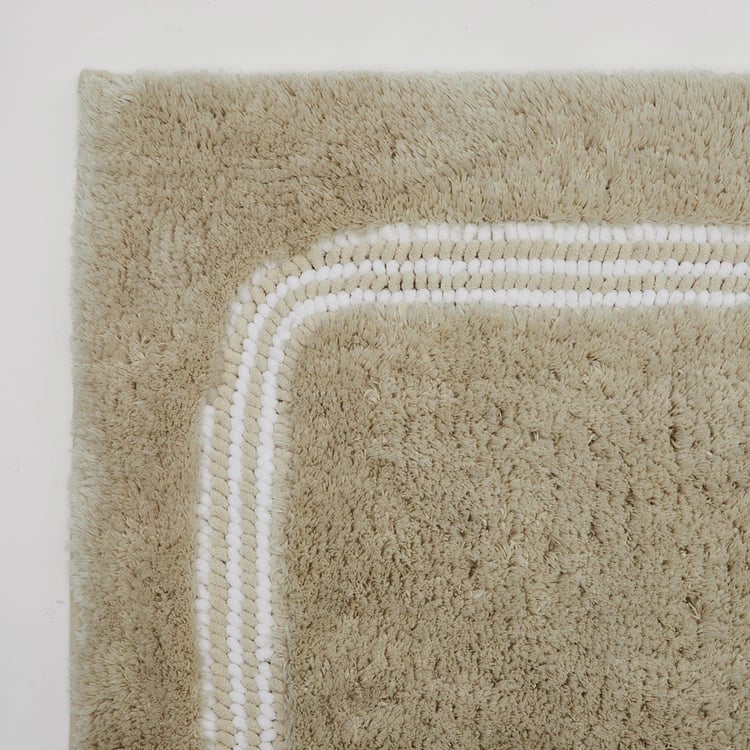 Berlin Textured Beige Woven Bath Mat- 50 x 75 cm