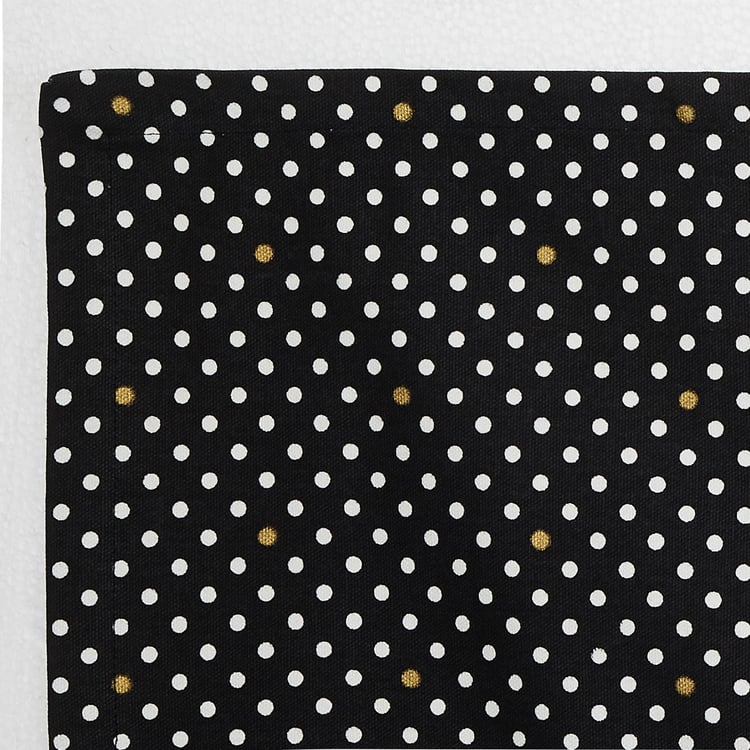 Andrey Charlie Printed Black Table Runner- Cotton- 33 x 180 cm