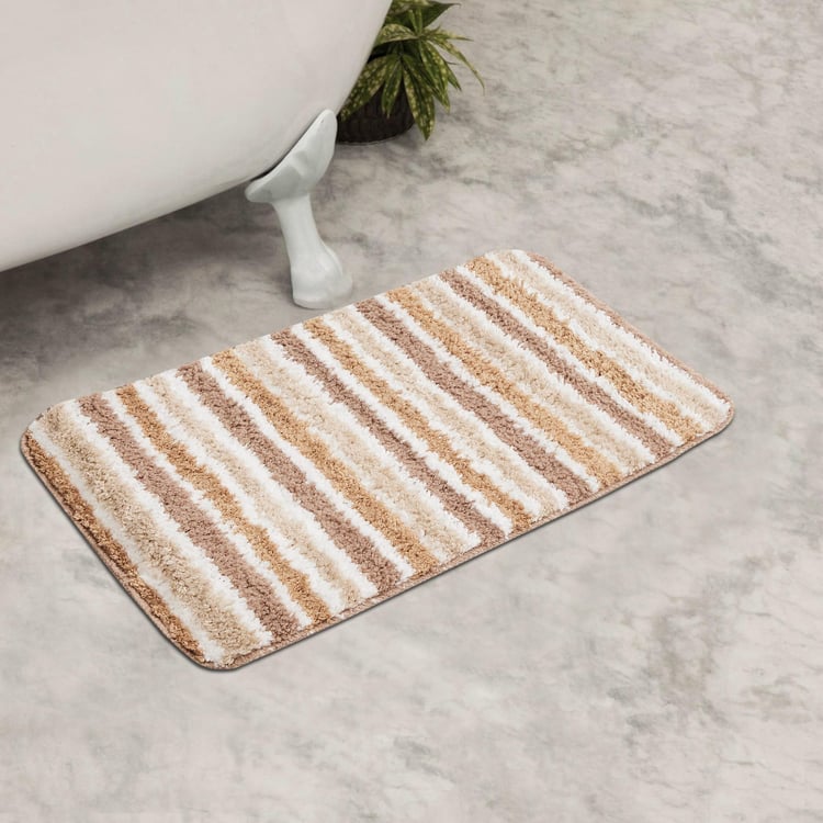 Fiesta Striped Microfiber Bath Mat - 40 x 60 cm