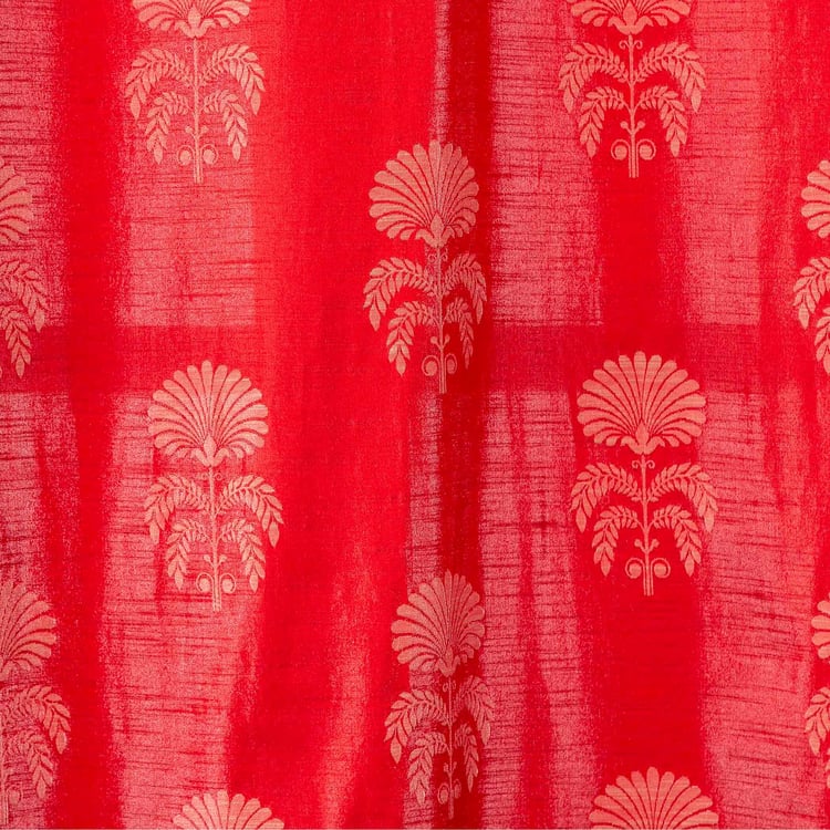 Jade Stria Red Jacquard Door Curtain- 110 x 225 cm