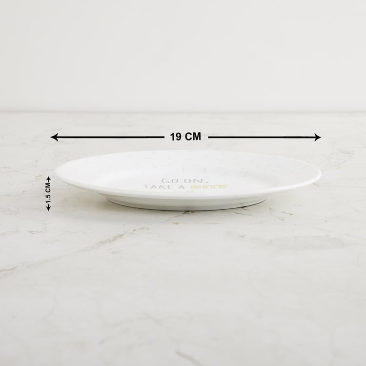 Bakers Pride Bone China Printed Side Plate - 19 cm