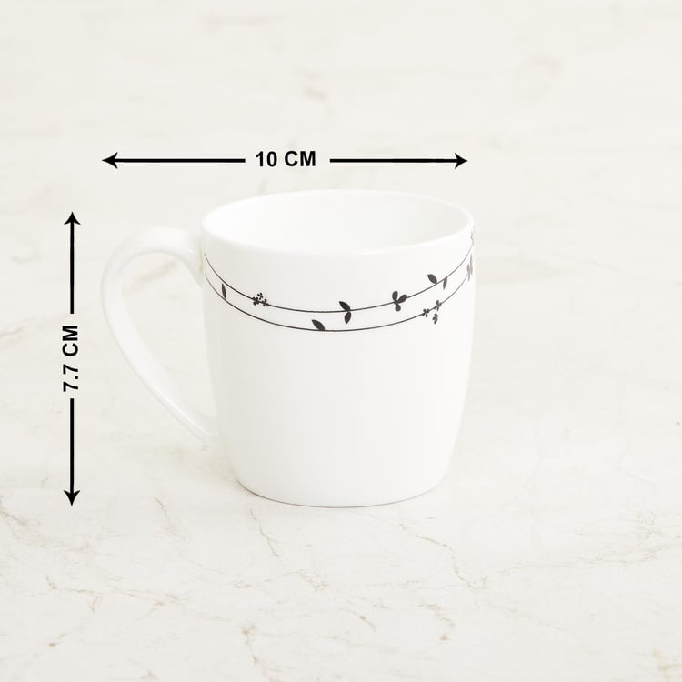 Lucas Allure Printed Small Mug - Bone China - White - 240 ml