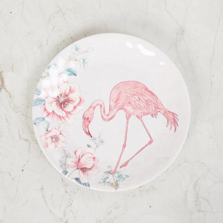 Meadows Malva Honeycomb Flamingo Printed Side Plate