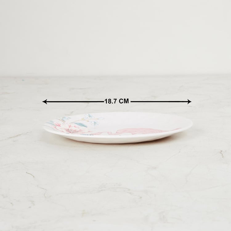 Meadows Malva Honeycomb Flamingo Printed Side Plate