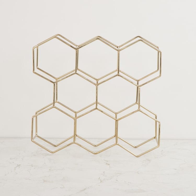 Buy HoneyBee Gold Plated Wine Rack - 31 x 34 x 15 cm from Home Centre ...