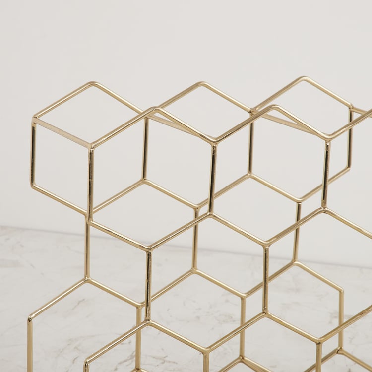 Buy HoneyBee Gold Plated Wine Rack - 31 x 34 x 15 cm from Home Centre ...