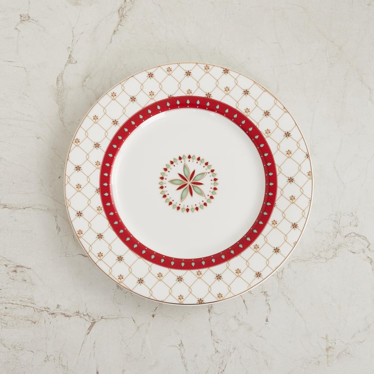 Foley White Printed Bone China Side Plate - 20cm