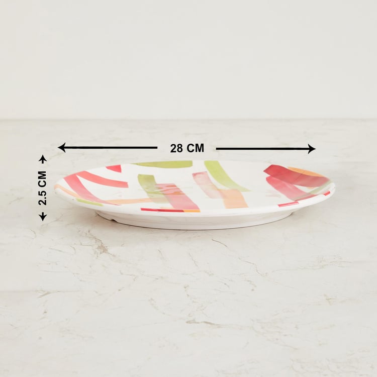 Truffles Multicolor Printed Melamine Dinner Plate - 28cm