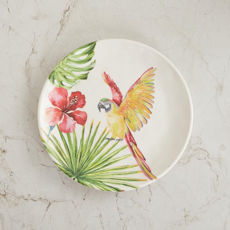 Truffles White Tropical Print Melamine Side Plate - 22cm