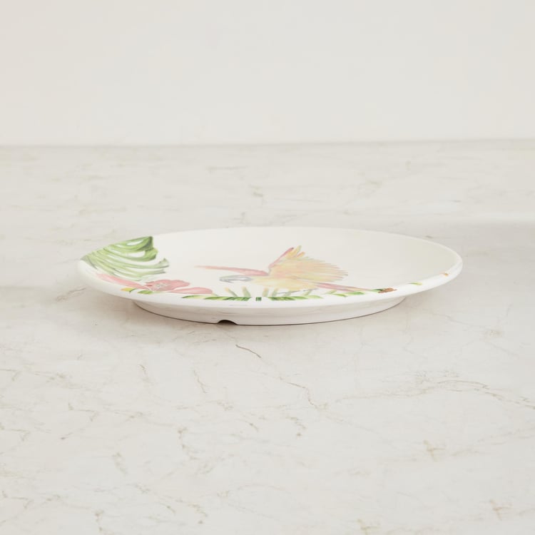 Truffles White Tropical Print Melamine Side Plate - 22cm