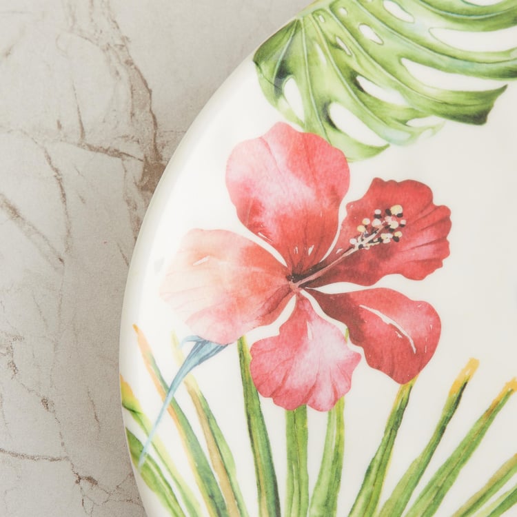 Truffles White Tropical Print Melamine Side Plate - 22cm