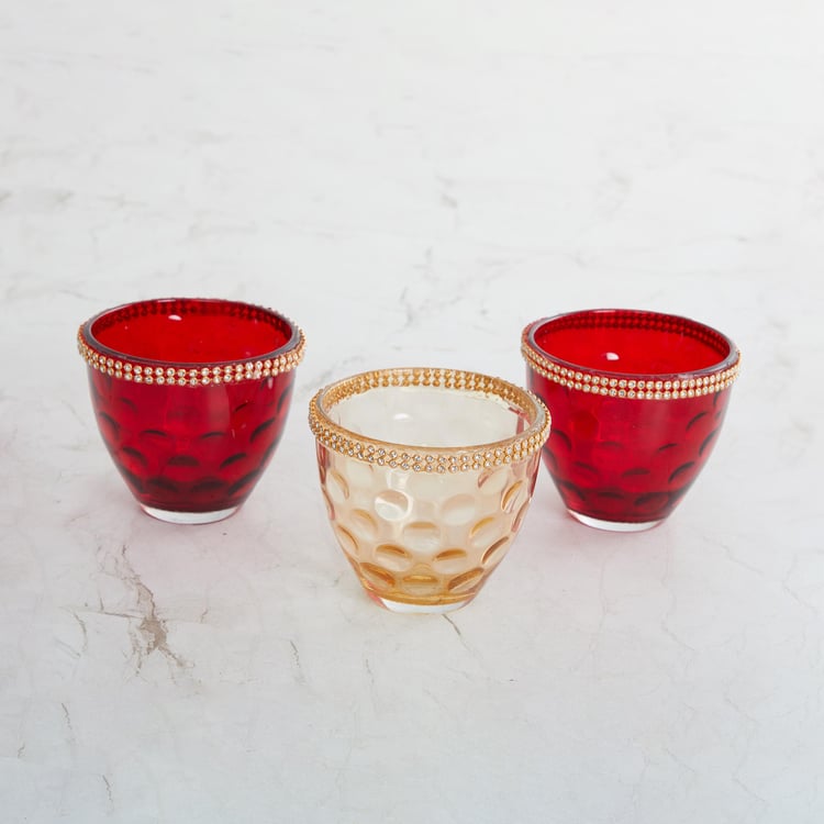 Raga Set of 3 Glass Votive Holders