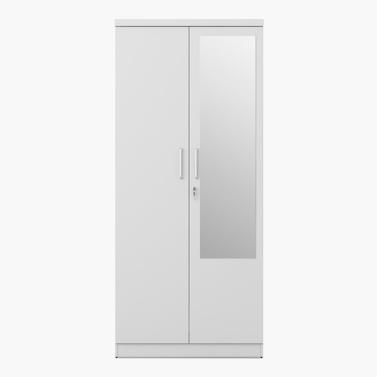 Helios Reynan 2-Door Wardrobe with Mirror - White