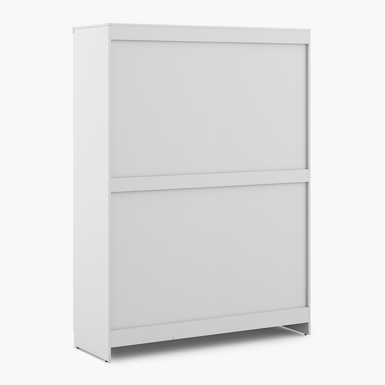 Helios Reynan 4-Door Wardrobe with Mirror - White