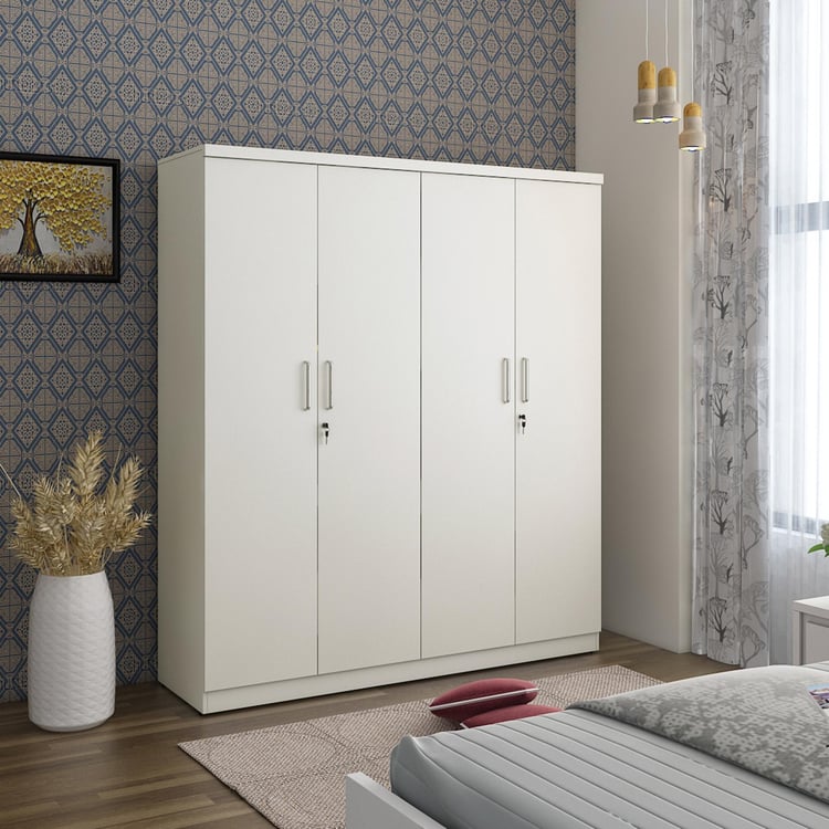 Helios Reynan 4-Door Wardrobe - White